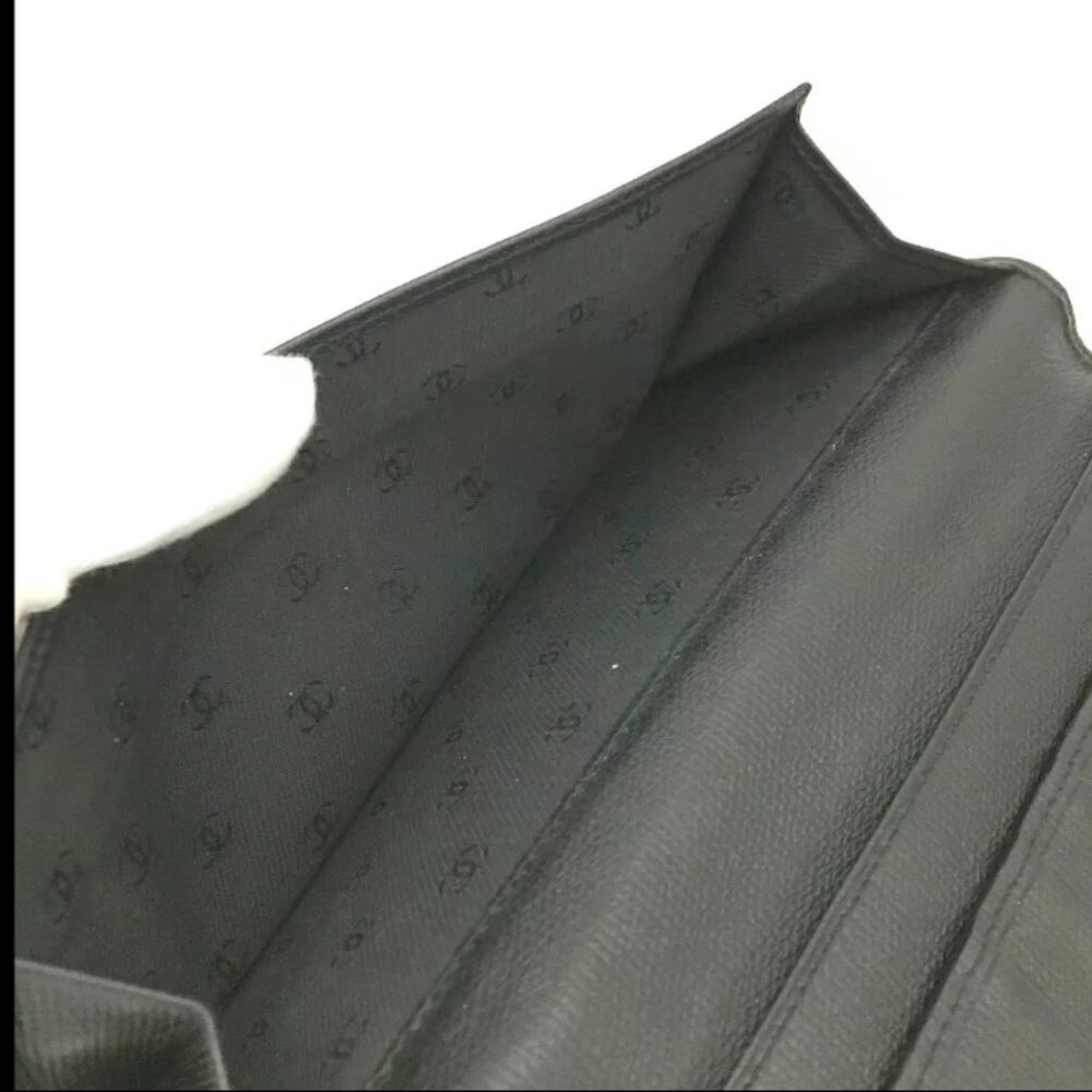 Authentic Chanel Coco Button Cc Logo Leather Long… - image 6